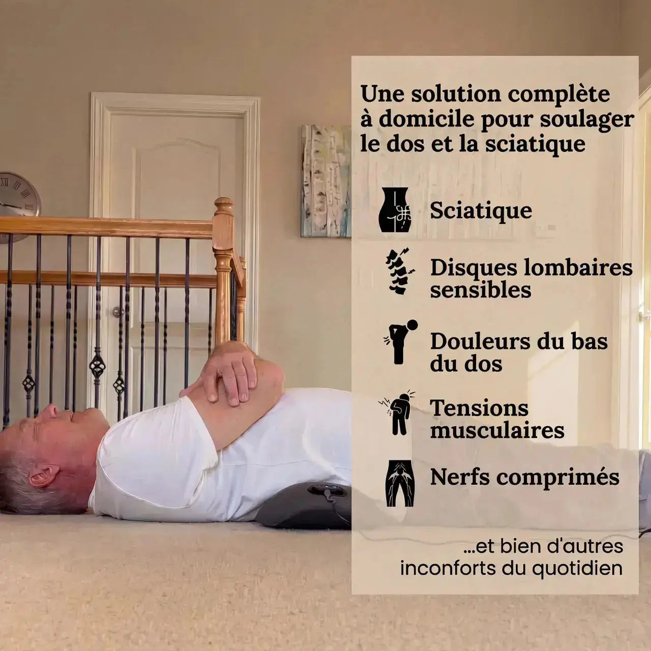 Caractéristiques Masseur Dorsal ClairBois — 4 Moteurs 3 Modes