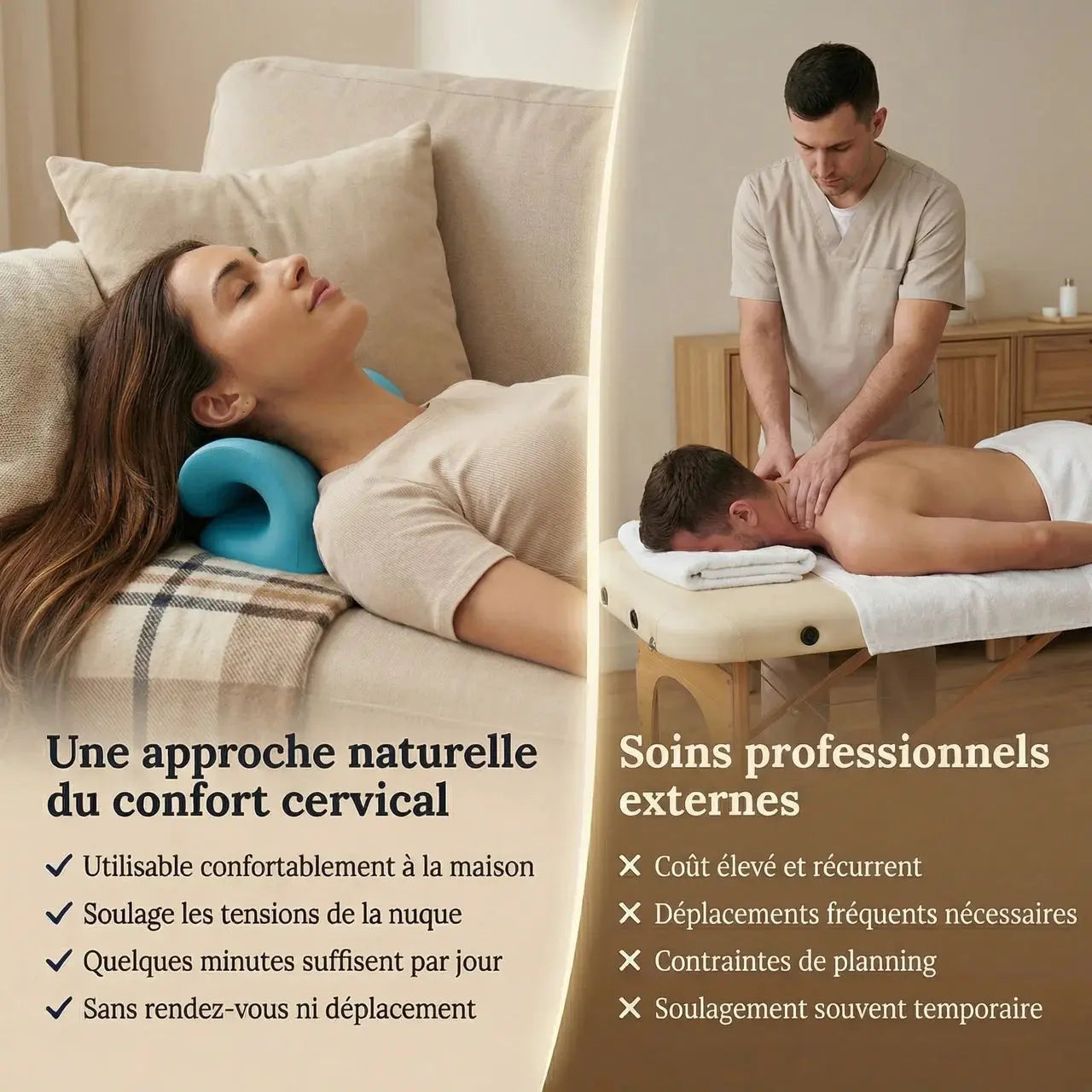 SpineAlign - Oreiller de massage et d'étirement pour cervical Liberty