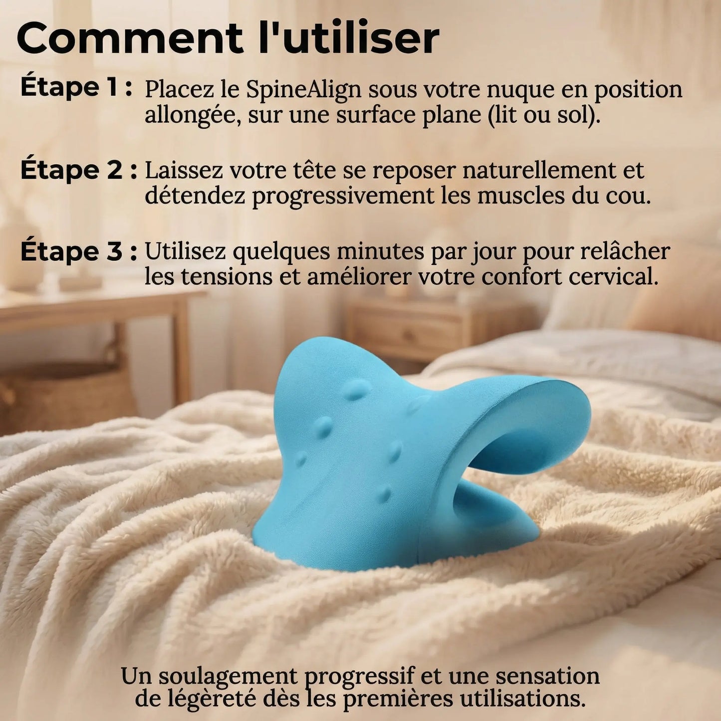 SpineAlign - Oreiller de massage et d'étirement pour cervical Liberty