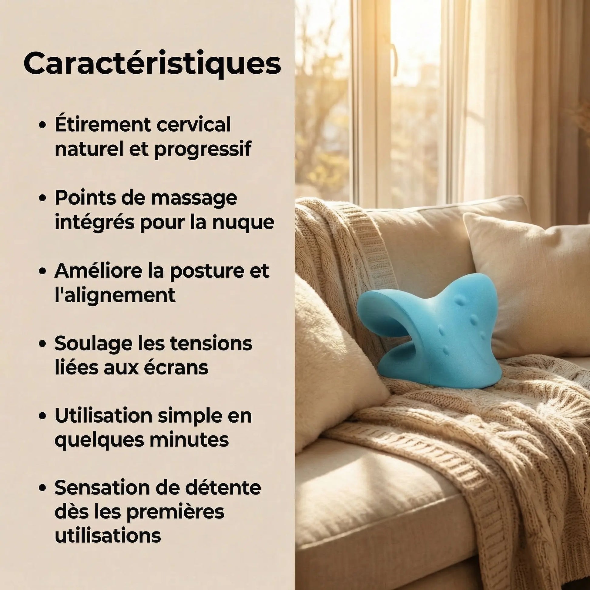 SpineAlign - Oreiller de massage et d'étirement pour cervical Liberty
