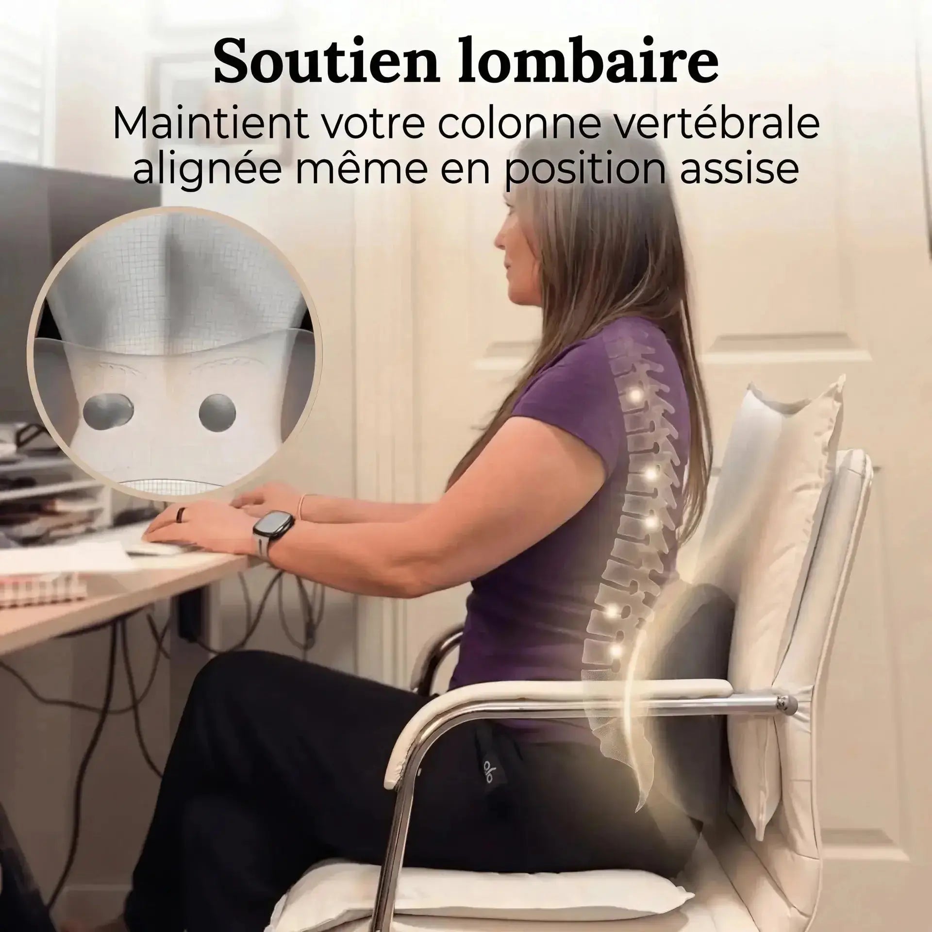 Masseur Dorsal ClairBois — 3 Niveaux Chaleur Infrarouge