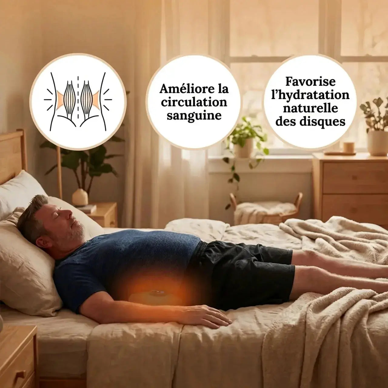 Masseur Dorsal ClairBois — Mode Décompression Vertébrale LED Bleu
